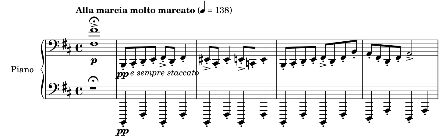 Beginning of the In the Hall of the Mountain King piano sheet music, engraved by the Mutopia Project